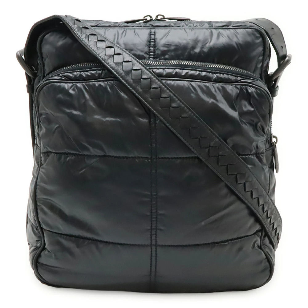 BOTTEGA VENETA Spinnaker Crossbody Bag Leather Black